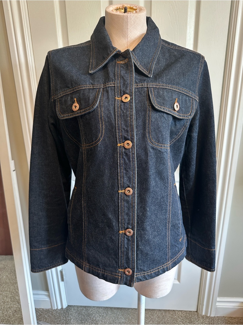 Gloria Vanderbilt Denim Jacket with Contrast Stitching
